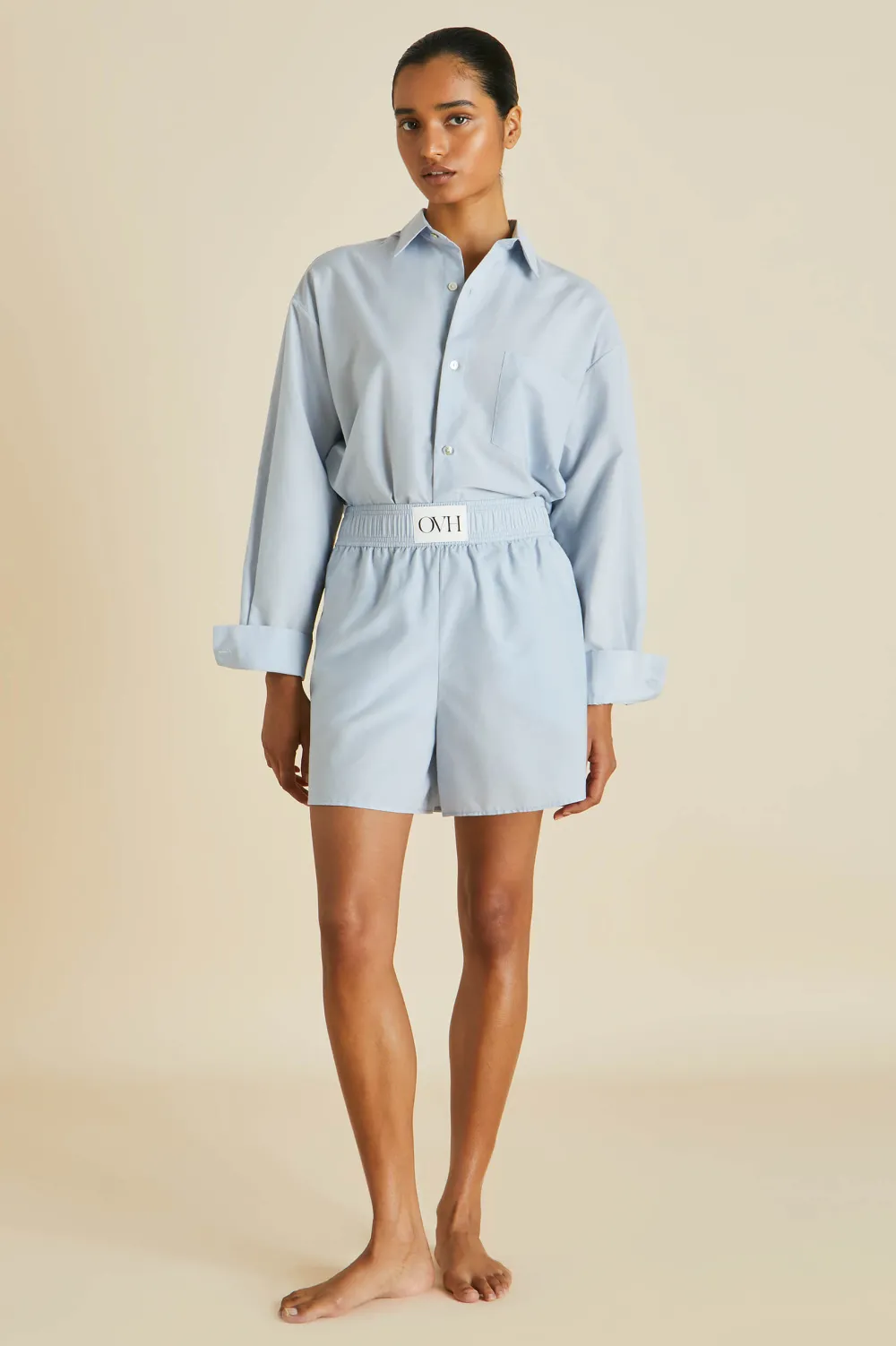Hot Kick Blue Pajamasin Cotton-Silk Pajamas