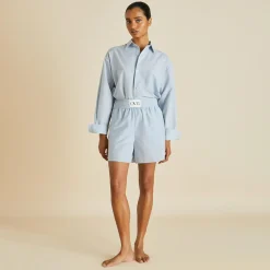 Hot Kick Blue Pajamasin Cotton-Silk Pajamas