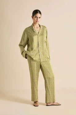 Best Laurent Ruhlmann Geometric Pajamasin Silk Satin Pajamas