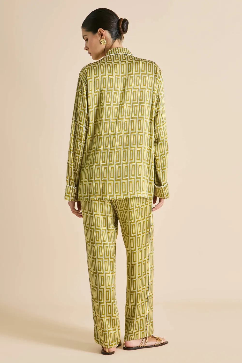 Best Laurent Ruhlmann Geometric Pajamasin Silk Satin Pajamas