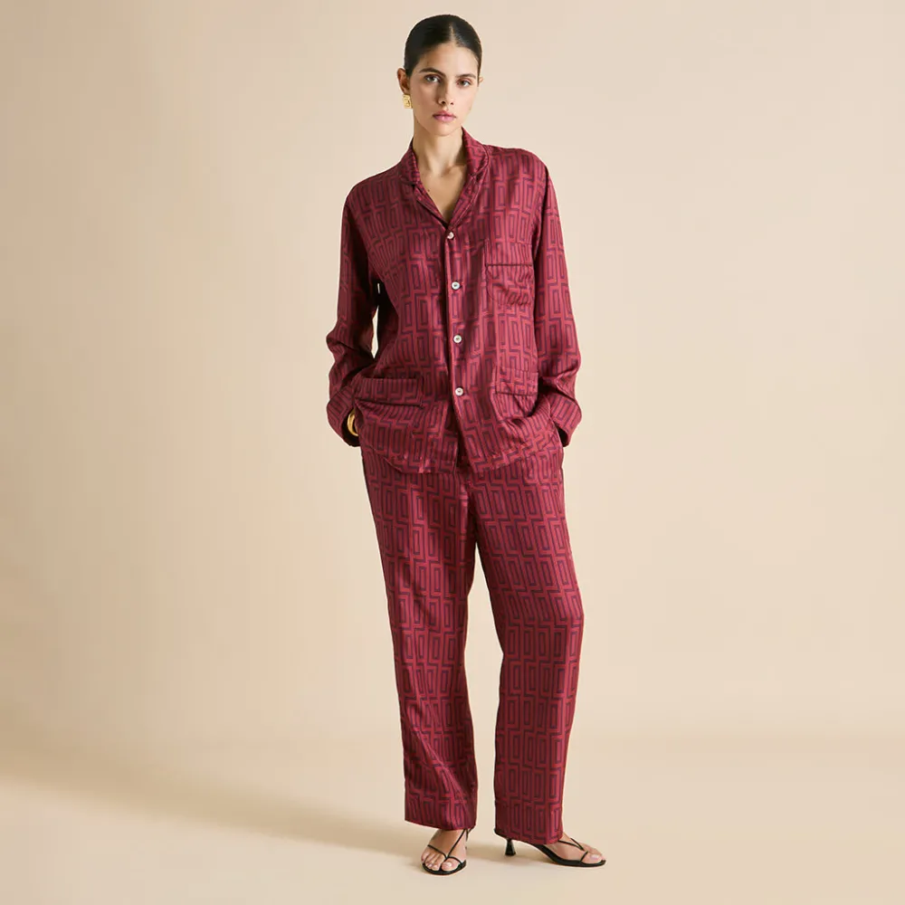 Flash Sale Laurent Ruspoli Geometric Pajamasin Silk Twill Pajamas