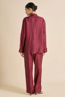 Flash Sale Laurent Ruspoli Geometric Pajamasin Silk Twill Pajamas