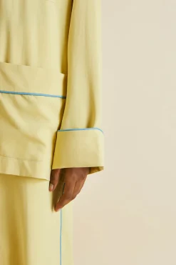 Best Sale Laurent Yellow Pajamasin Sandwashed Silk Pajamas