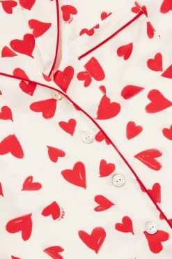 Best Lila Amore Red Heart Pajamasin Silk Satin Pajamas
