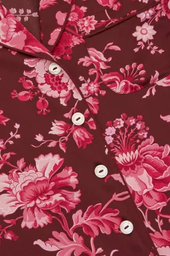 Best Sale Lila Aphrodite Floral Pajamasin Silk Satin Pajamas