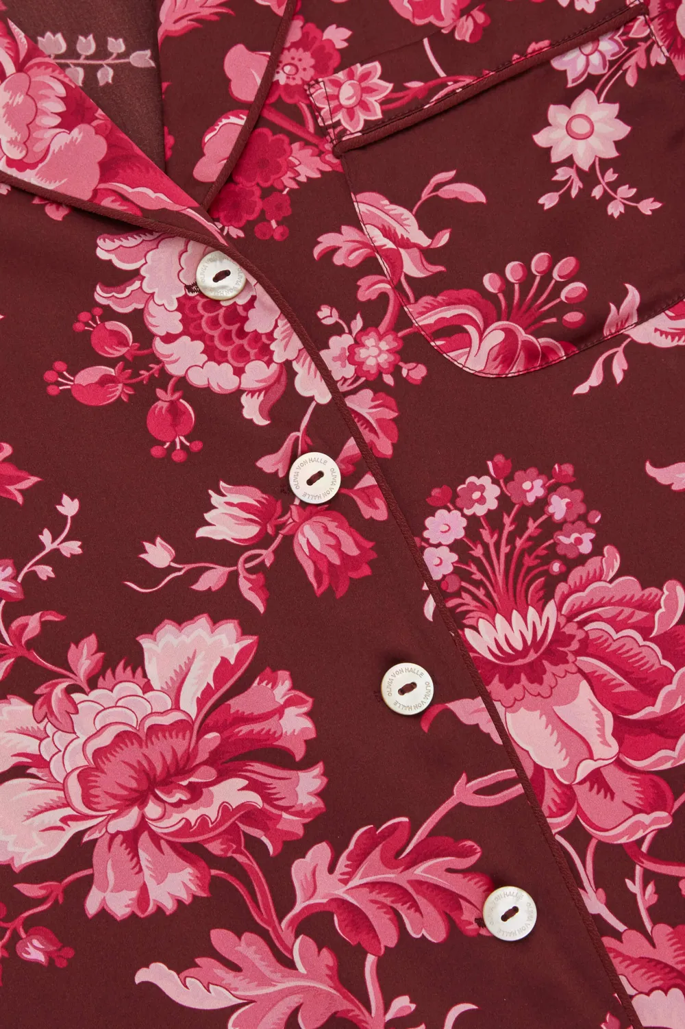 Best Sale Lila Aphrodite Floral Pajamasin Silk Satin Pajamas