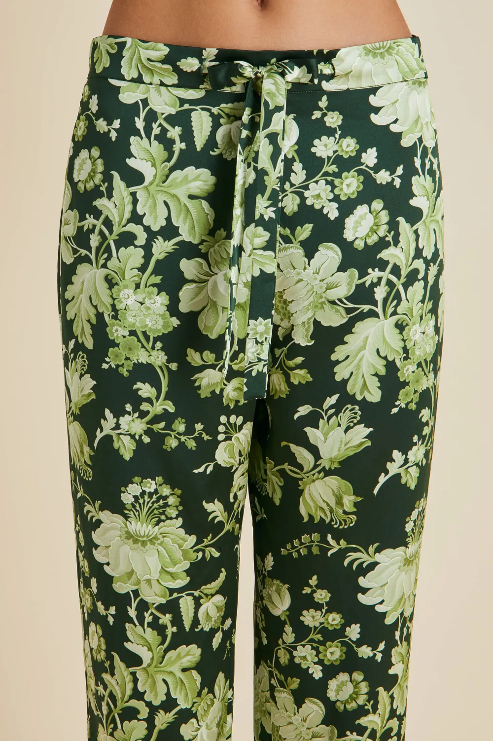 Shop Lila Ares Floral Pajamasin Silk Satin Pajamas