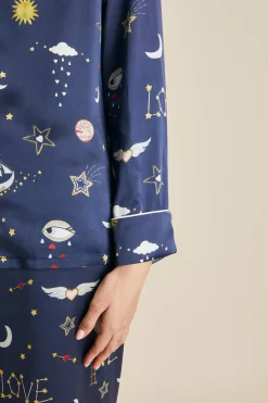 New Lila Cosmic pajamasin Silk Satin Pajamas