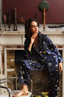 New Lila Cosmic pajamasin Silk Satin Pajamas