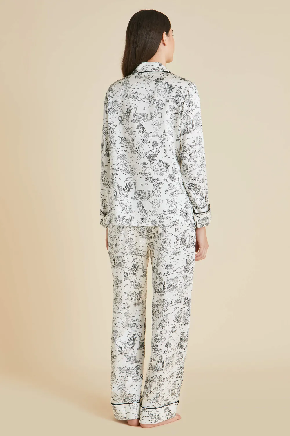 Online Lila Dioscuri Toile de Jouy Pajamasin Silk Satin Pajamas