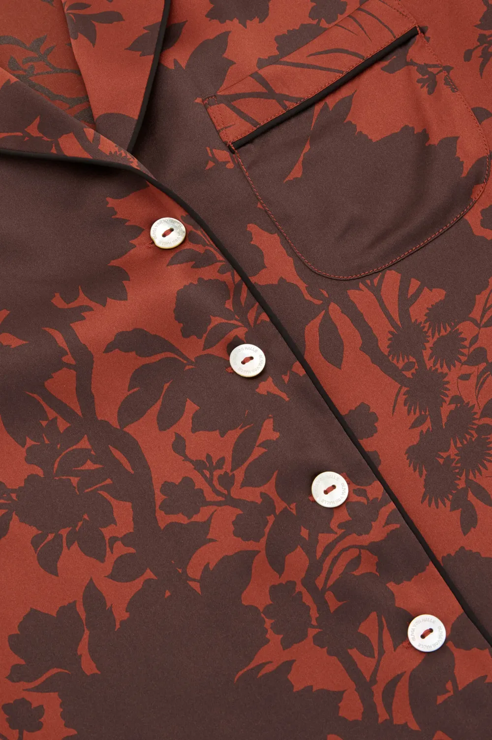 Sale Lila Lalanne Burgundy Floral Pajamasin Silk Satin Pajamas