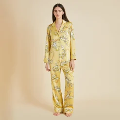 Shop Lila Perseus Lobster Pajamasin Silk Satin Pajamas