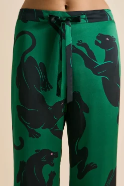 Best Lila Poiret Panther Pajamasin Silk Satin Pajamas