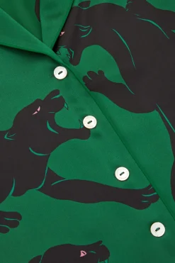 Best Lila Poiret Panther Pajamasin Silk Satin Pajamas