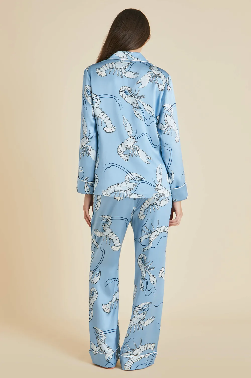 Cheap Lila Poseidon Lobster Pajamasin Silk Satin Pajamas