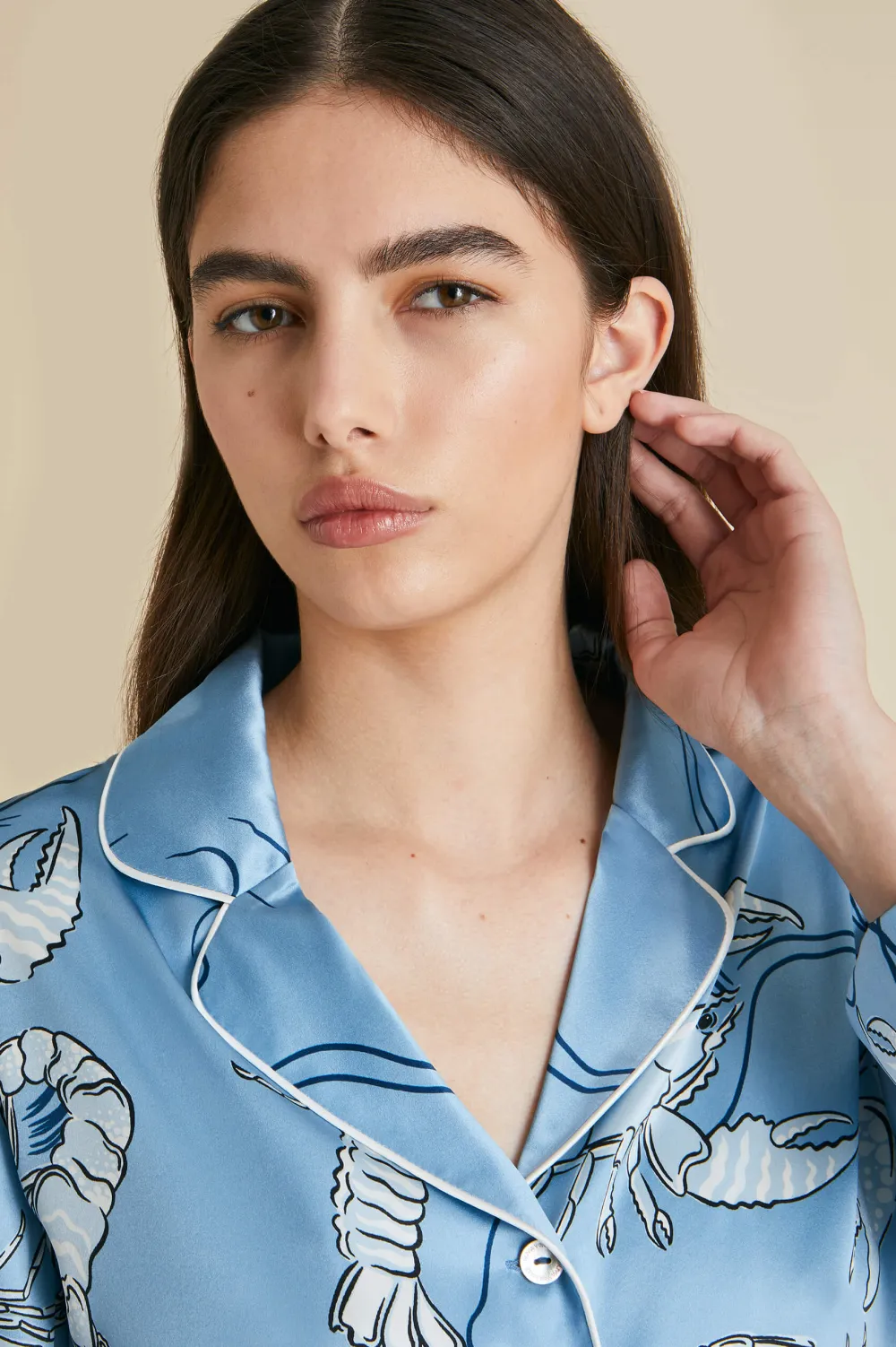 Cheap Lila Poseidon Lobster Pajamasin Silk Satin Pajamas