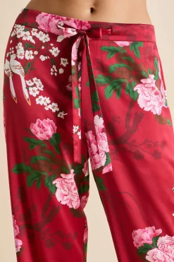 Fashion Lila Tardieu Floral Pajamasin Silk Satin Pajamas