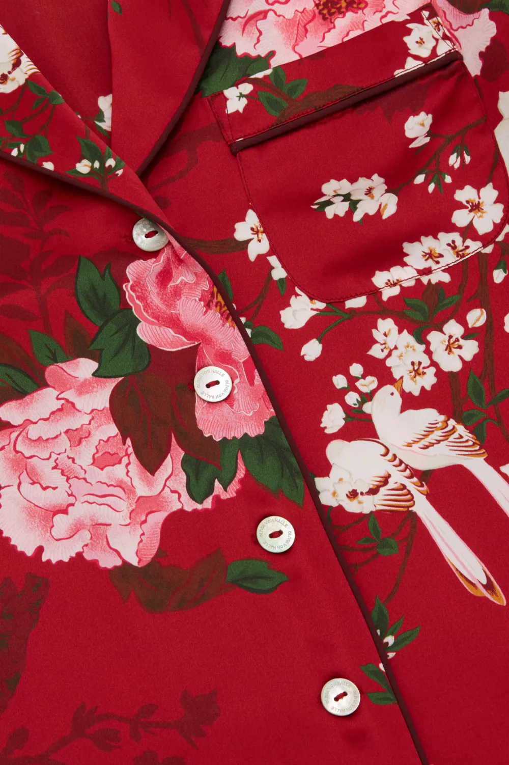 Fashion Lila Tardieu Floral Pajamasin Silk Satin Pajamas