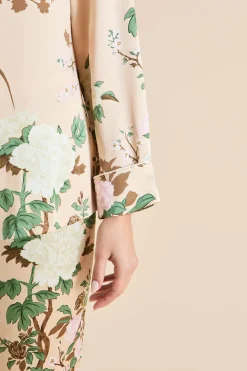Shop Lila Tirtoff Floral Pajamasin Silk Satin Pajamas