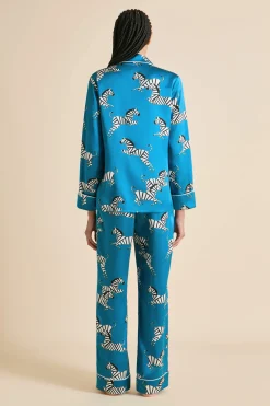 Cheap Lila Zora Zebra Pajamasin Silk Satin Pajamas
