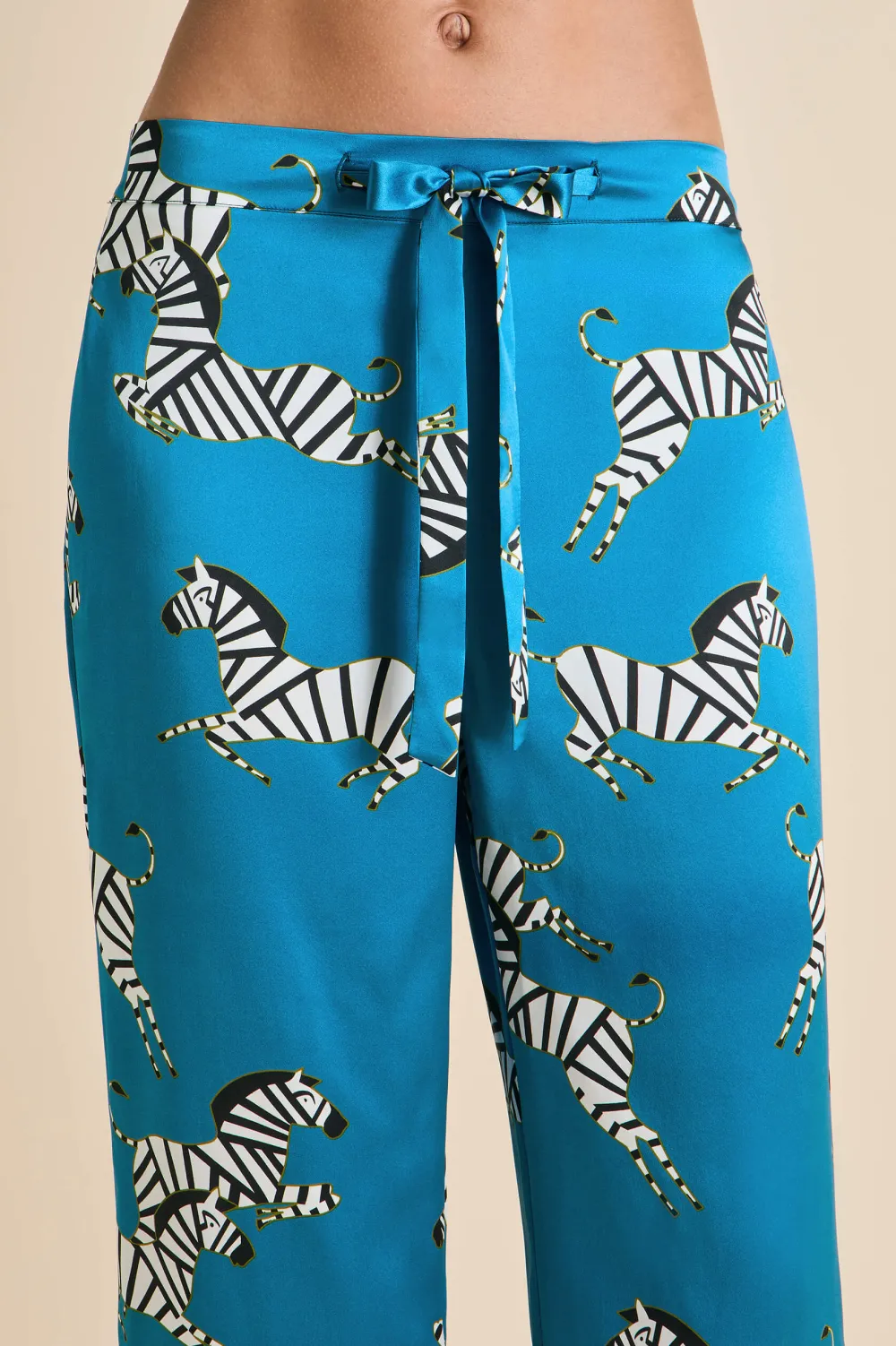 Cheap Lila Zora Zebra Pajamasin Silk Satin Pajamas