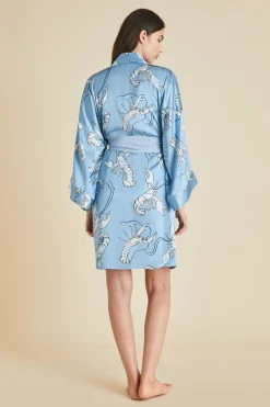 Sale Mimi Poseidon Lobster Robein Silk Satin Robes