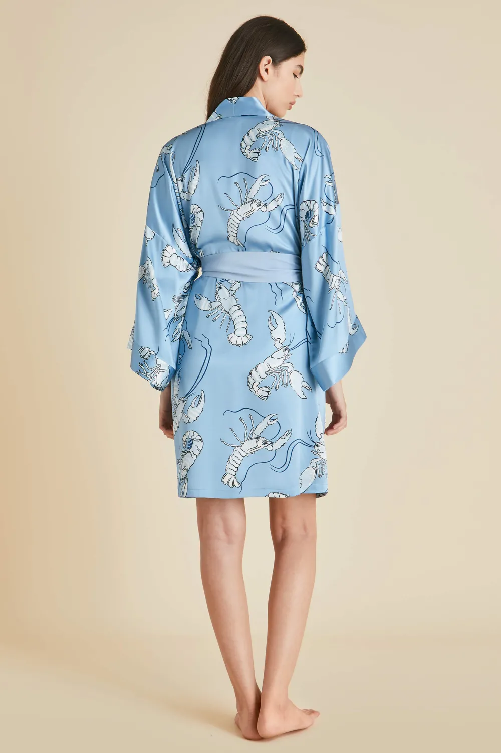 Sale Mimi Poseidon Lobster Robein Silk Satin Robes