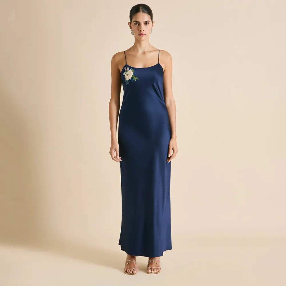 Clearance Olympia Harmonies Embellished Dressin Silk Satin Dresses