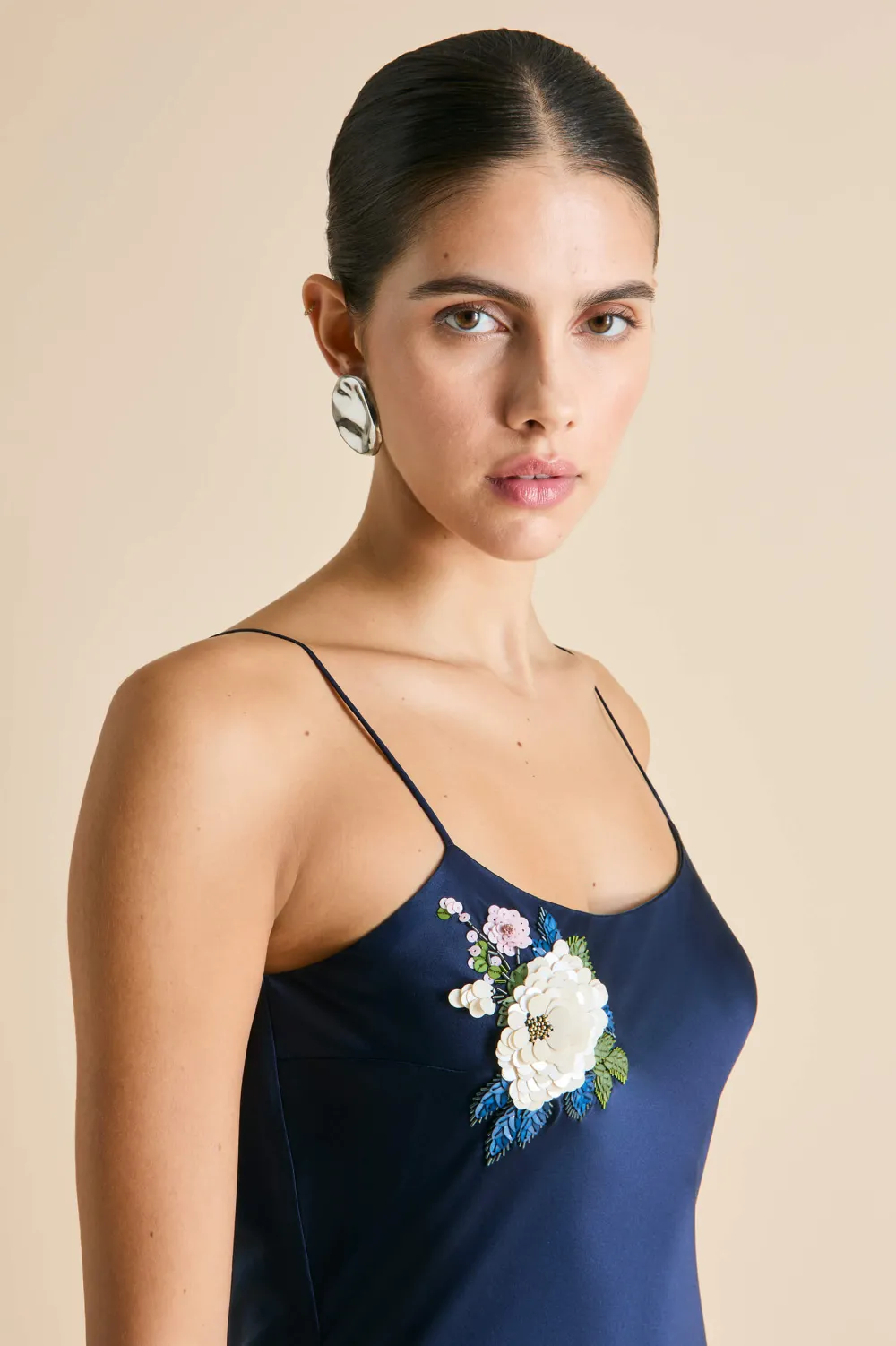 Clearance Olympia Harmonies Embellished Dressin Silk Satin Dresses