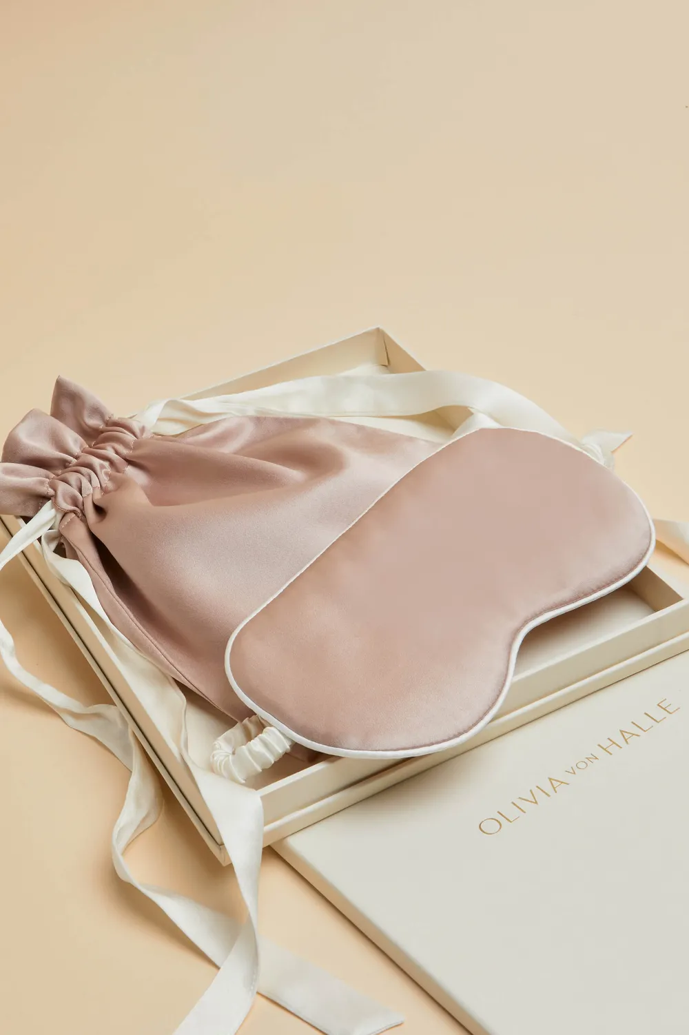 Cheap Ivory Eye Maskin Silk Satin Eye Masks