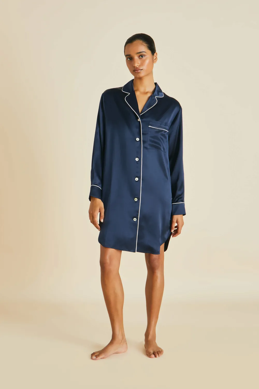 New Poppy Nightshirtin Silk Satin Nightshirts