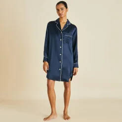 New Poppy Nightshirtin Silk Satin Nightshirts