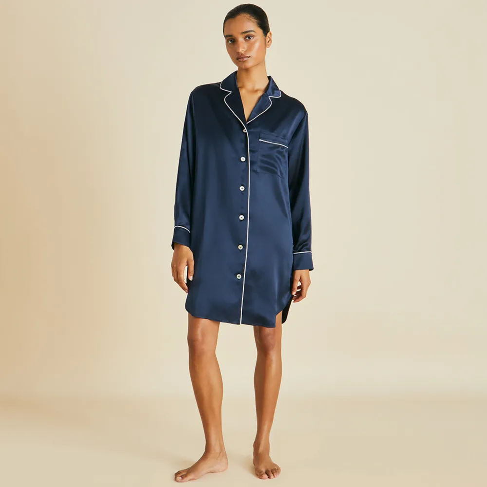 New Poppy Nightshirtin Silk Satin Nightshirts
