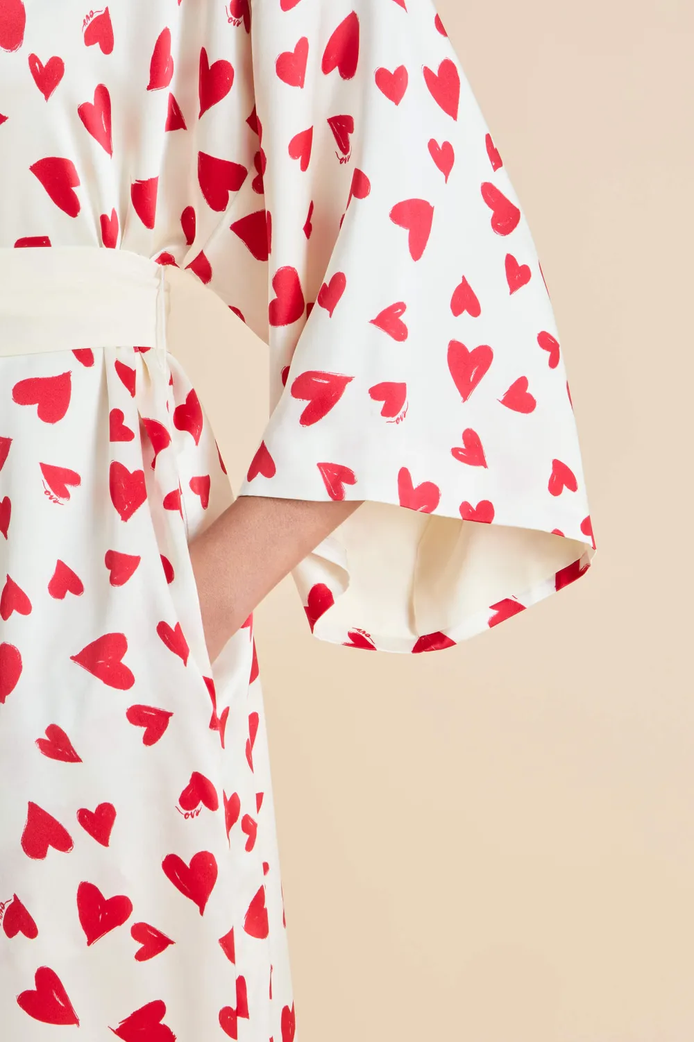 Sale Queenie Amore Red Heart Robein Silk Satin Robes