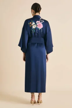 Fashion Queenie Harmonies Embellished Robein Silk Satin Robes