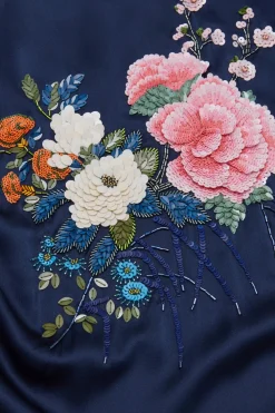 Fashion Queenie Harmonies Embellished Robein Silk Satin Robes