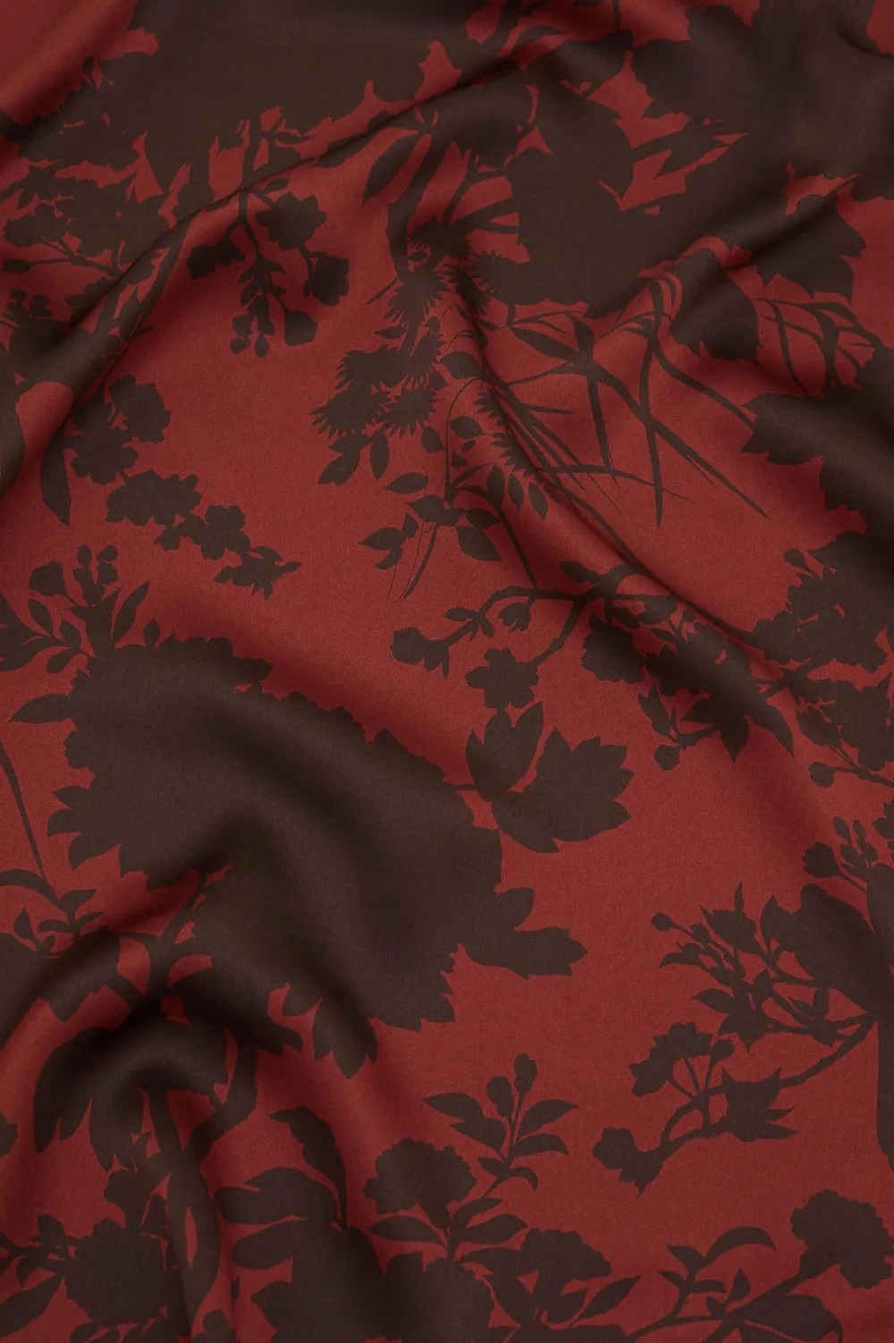 Fashion Queenie Lalanne Burgundy Floral Robein Silk Satin Robes
