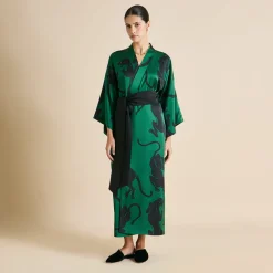 Best Sale Queenie Poiret Panther Robein Silk Satin Robes