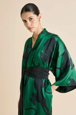 Best Sale Queenie Poiret Panther Robein Silk Satin Robes