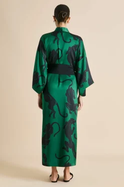 Best Sale Queenie Poiret Panther Robein Silk Satin Robes