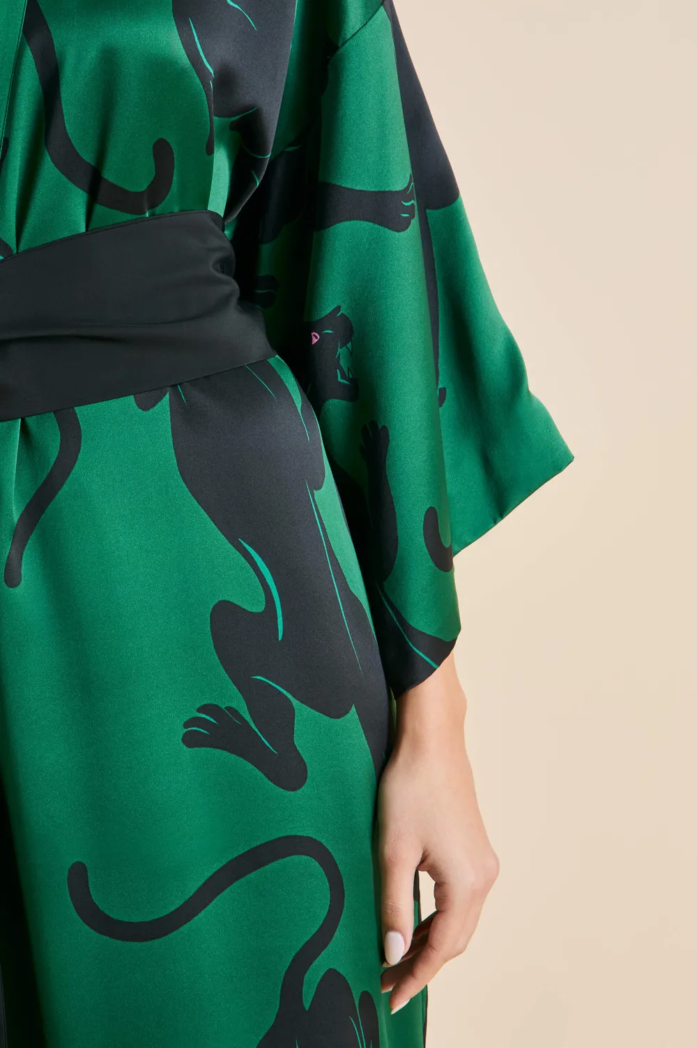 Best Sale Queenie Poiret Panther Robein Silk Satin Robes