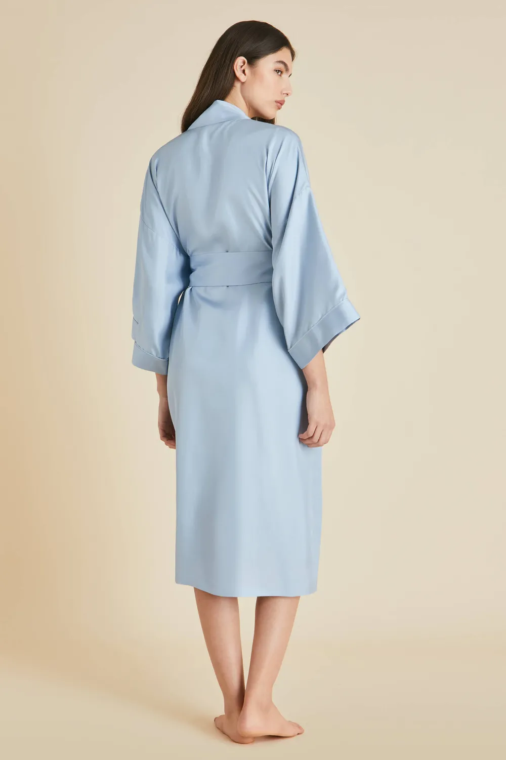 Clearance Sabine Powder Blue Robein Silk Twill Robes