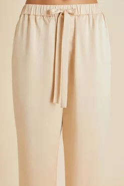 Flash Sale Yves Celestine Caramel Embellished Pajamasin Sandwashed Silk Pajamas