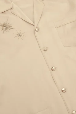 Flash Sale Yves Celestine Caramel Embellished Pajamasin Sandwashed Silk Pajamas