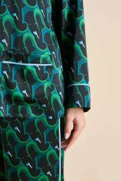 Clearance Yves Colette Figure Pajamasin Silk Satin Pajamas
