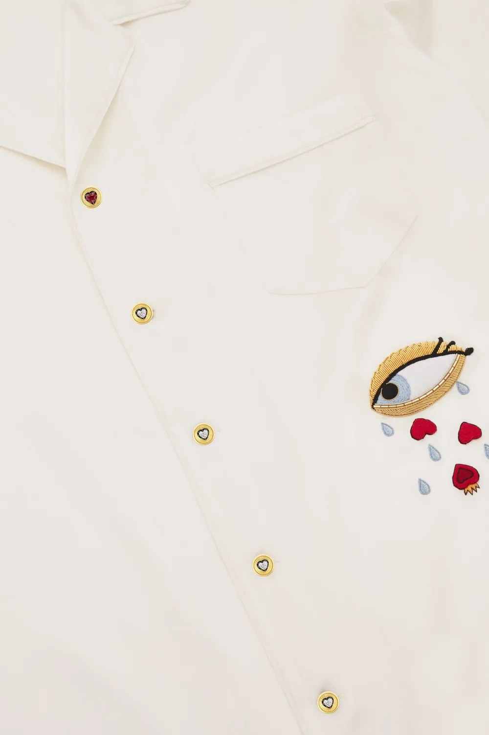 Best Yves Desire pajamasin Silk with Ruby and Diamond Buttons by Jessica McCormack Pajamas