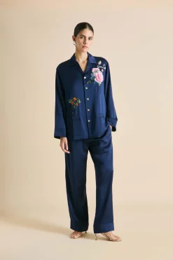 Flash Sale Yves Harmonies Embellished Pajamasin Silk Satin Pajamas