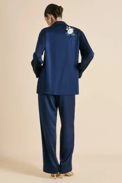 Flash Sale Yves Harmonies Embellished Pajamasin Silk Satin Pajamas