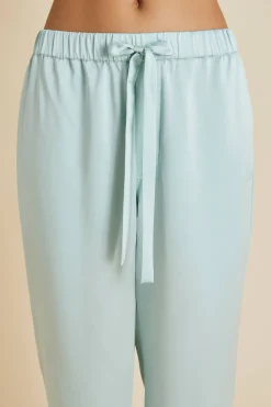 Cheap Yves Incantation Blue Embellished Pajamasin Sandwashed Silk Pajamas