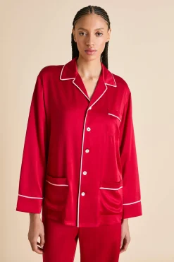 Fashion Yves Ruby Pajamasin Silk Satin Pajamas